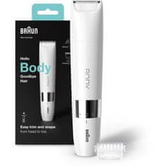 Braun Elektrický zastřihovač těla Braun Body Mini BS1000 pro muže a ženy, mokrý a suchý, multifunkční, bílý