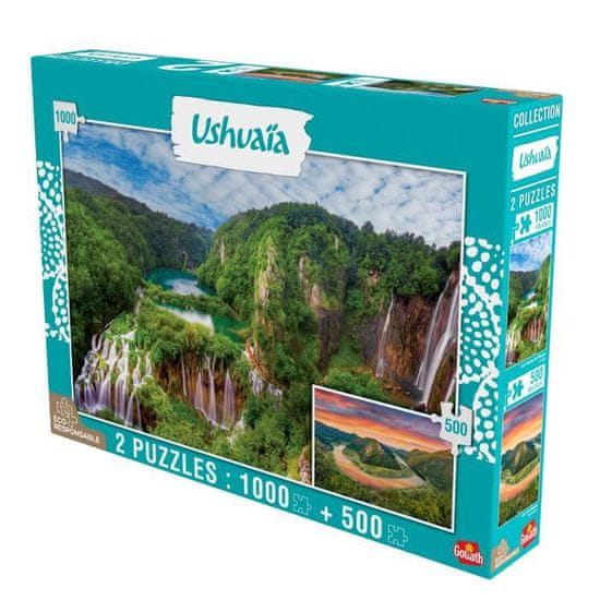 Goliath GOLIATH, Puzzle, Ushuaia Collection, Plitvické vodopády (Chorvatsko) a Škoderské jezero (Černá Hora)
