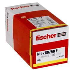FISCHER FISCHER, NF 6x80/50 hmoždinka se silnou přírubou a špičatým hřebíkem, Box 100