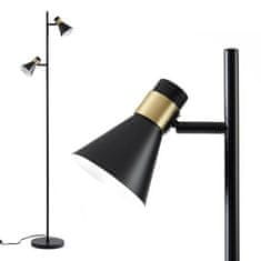 VERVELEY INTERNATIONAL DESIGN Stojací lampa s lucernou a 2 kovovými hlavami, 23x23x160 cm