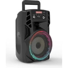 VERVELEY INOVALLEY HP72BTH, Bluetooth 20W karaoke reproduktor s osvětlením, Synchronizované barevné LED diody, FM rádio, USB, vstup pro mikrofon