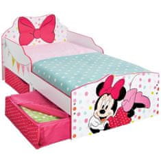 Disney Minnie Mouse, dětská postýlka 70x140 cm s úložným prostorem pod postelí