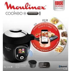 Moulinex MOULINEX CE859800 COOKEO + Connect Smart Multicooker s váhou a pečicím plechem v balení, 6 l, 200 receptů, černá barva