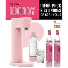 VERVELEY MYSODA P2C-WD002F-LP, Woody Pink Perlivá voda Balení pro výrobníky, 2 60L lahve CO2 včetně 1, 1L sycené lahve