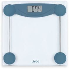 Livoo LIVOO DOM426B, Elektronická koupelnová váha, Panel z tvrzeného skla a LCD displej, Váživost až do 180 kg, Odstupňovaná stupnice pro 100 g.