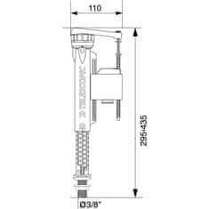 Wirquin Plovákový ventil Jollyfill od společnosti WIRQUIN, nízký přívod, teleskopický, mosazný 3/8