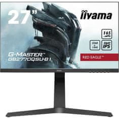 VERVELEY Obrazovka pro hráče počítačových her, IIYAMA G-Master Red Eagle, 27 WQHD, IPS panel, 0,5 ms, 165 Hz, HDMI / DisplayPort / USB 3.0, AMD FreeSync