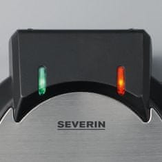 Severin SEVERIN WA2103 Prostorově úsporný 5dílný vaflovač, originální tvar srdce, nastavitelný termostat, nepřilnavý povrch, černá / nerezová ocel.