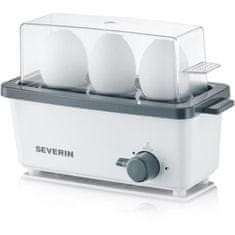 VERVELEY SEVERIN EK3161 Vařič vajec, 3 doby vaření (vařené, na měkko nebo na tvrdo) nastavitelné podle počtu a velikosti, 1 až 3 vejce, bílá