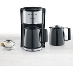 VERVELEY SEVERIN KA9253 Izolovaný kávovar s filtrem, Černá barva a nerezová ocel, 1000 W, 2 X 1 l, Až 8 šálků na jednu konvici.