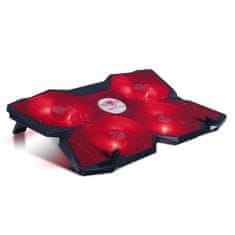 VERVELEY Spirit Of Gamer AirBlade 500 Red PC Cooler, 17, Quad LED ventilátor, černá / červená