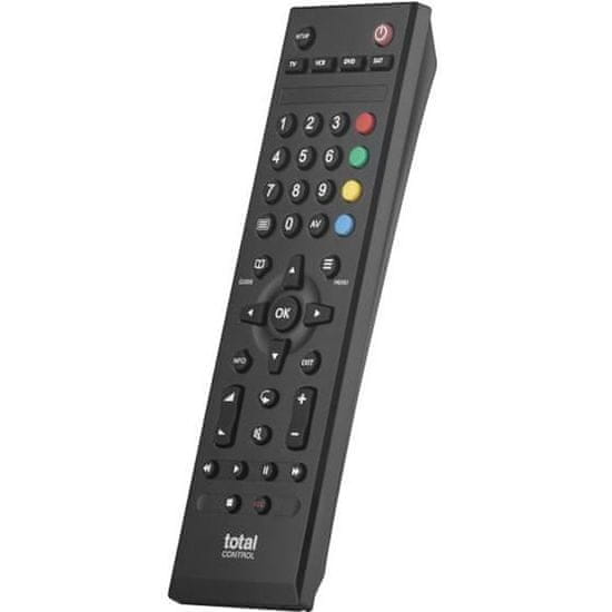 VERVELEY TOTAL CONTROL URC1745, Univerzální dálkový ovladač 4 v 1 pro TV, DVD a Blu-Ray přehrávač, satelit, kabel, Freeview, videorekordér, černý