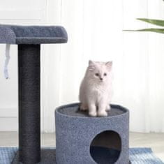 VERVELEY Škrabadlo pro kočky TOBBY, 65 x 55 x 35 cm, šedé/černé