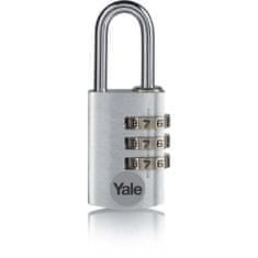Yale YALE -YE3CB/20/121/1/GO, Hliníkový visací zámek, 20 mm kombinace, ocelový třmen, zlatý, 3místný kód, Pro skříně, skříňky na nářadí