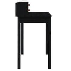 shumee Psací stůl černý 110x50x93 cm masivní borové dřevo