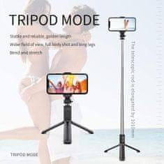 Techsuit Selfie tyč Tripod Techsuit Q01 bluetooth stativ na dálkové ovládání, bílá