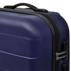 Greatstore Sada tří skořepinových kufrů na kolečkách, modrá