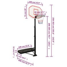 Greatstore Basketbalový koš bílý 258–363 cm polyethylen
