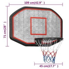 Greatstore Basketbalový koš černý 109 x 71 x 3 cm polyethylen