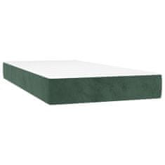 Greatstore Box spring postel s matrací tmavě zelená 80 x 200 cm samet