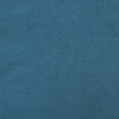 Vidaxl 2místná rozkládací pohovka s podnožkou modrá samet
