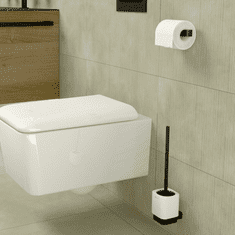 NIMCO WC štětka černá s držákem na zeď, nízká nádoba keramická NIMCO KIBO černá Ki-14094KN-90
