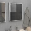 NIMCO Černé zrcadlo do koupelny s osvětlením čtvercové 60x60 cm, černý rám NIMCO ZPC 13066-90