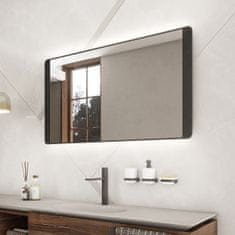 NIMCO Černé zrcadlo do koupelny 80x60 s osvětlením a černým rámem NIMCO ZPC 42003-90