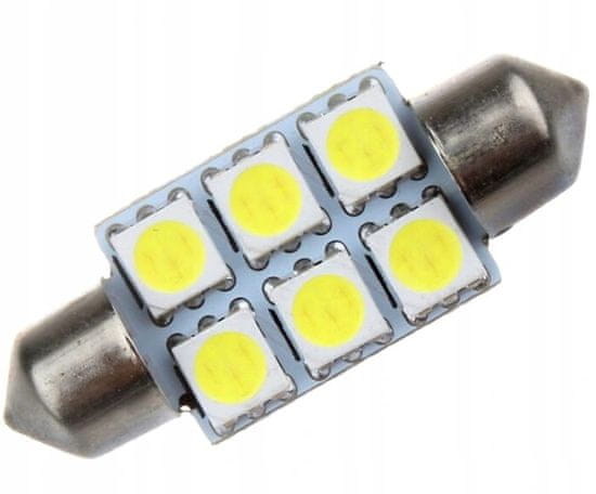 Rabel LED autožárovka 41 mm 6 smd 5050 C5W C10W C15W SV8,5 bílá
