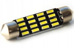 Rabel LED autožárovka 39 mm 16 smd 4014 C3W C5W C10W SV8,5 bílá