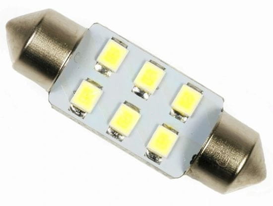 Rabel LED autožárovka 31 mm 6 smd C3W C5W C10W SV8,5 bílá