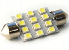 Rabel 24V LED autožárovka 39 mm 12 smd 2835 C5W C10W C15W SV8,5 bílá