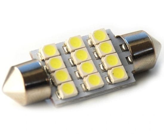 Rabel LED autožárovka 36 mm 12 smd 2835 C5W C10W C15W SV8,5 bílá