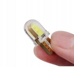 Rabel LED autožárovka T10 W5W mini 2 x COB sylicon gel HPC bílá