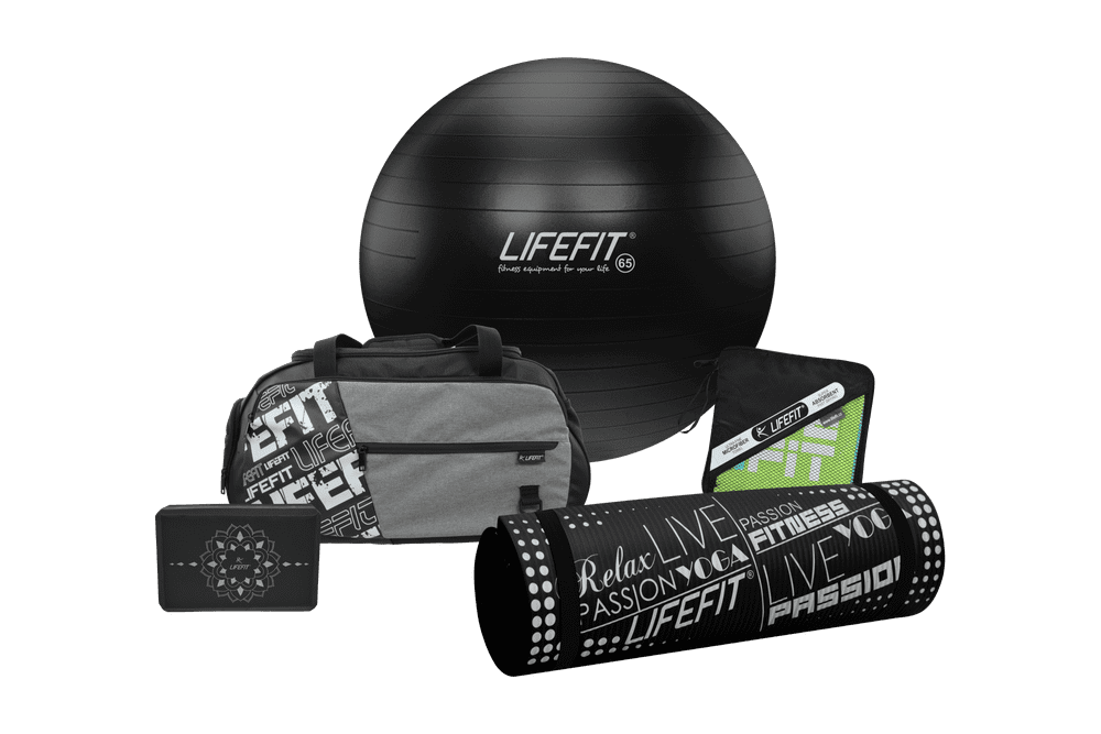 Levně LIFEFIT fitness balíček černo-zelený