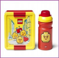 LEGO Svačinový set ICONIC Girl (láhev a box) - žlutá/červená