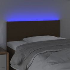 Greatstore Čelo postele s LED tmavě hnědé 90x5x78/88 cm textil
