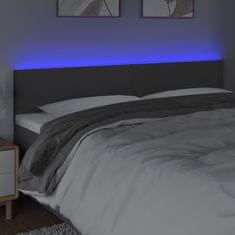 Greatstore Čelo postele s LED tmavě šedé 180x5x78/88 cm textil