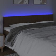 Greatstore Čelo postele s LED tmavě hnědé 180x5x78/88 cm textil