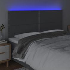 Greatstore Čelo postele s LED tmavě šedé 180x5x118/128 cm textil