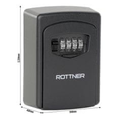Rottner KeyCare box na klíče černá | Mechanický | 9 x 12 x 4 cm