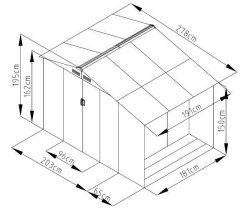 IWHOME Zahradní domek LUCIFER A-2 5,31 m² antracit + podlahová konstrukce LUCIFER A-2 IWH-10230042 + IWH-10240013