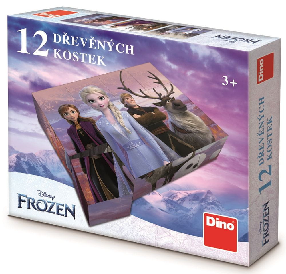 Levně Dino Dřevěné kostky Frozen II. 12 ks