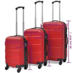 shumee Sada tří skořepinových kufrů na kolečkách, červená