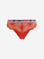 Tommy Jeans Červené dámské krajkové kalhotky Tommy Jeans M