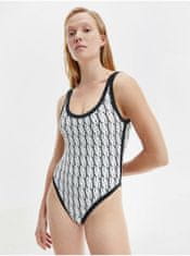 Calvin Klein Bílé dámské vzorované jednodílné plavky Calvin Klein Underwear XS