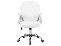 Beliani Bílá ekologická kožená kancelářská židle PRINCESS