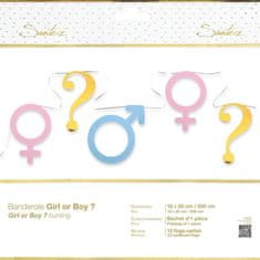Santex Girlanda Gender Reveal symboly 500x20cm