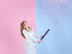 PartyDeco Vystřelovací konfety Gender Reveal růžové 60cm