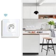 iQtech SmartLife JW04-WH, chytrá Wi-Fi zásuvka s kolíkem, 16 A, měření spotřeby, bílá